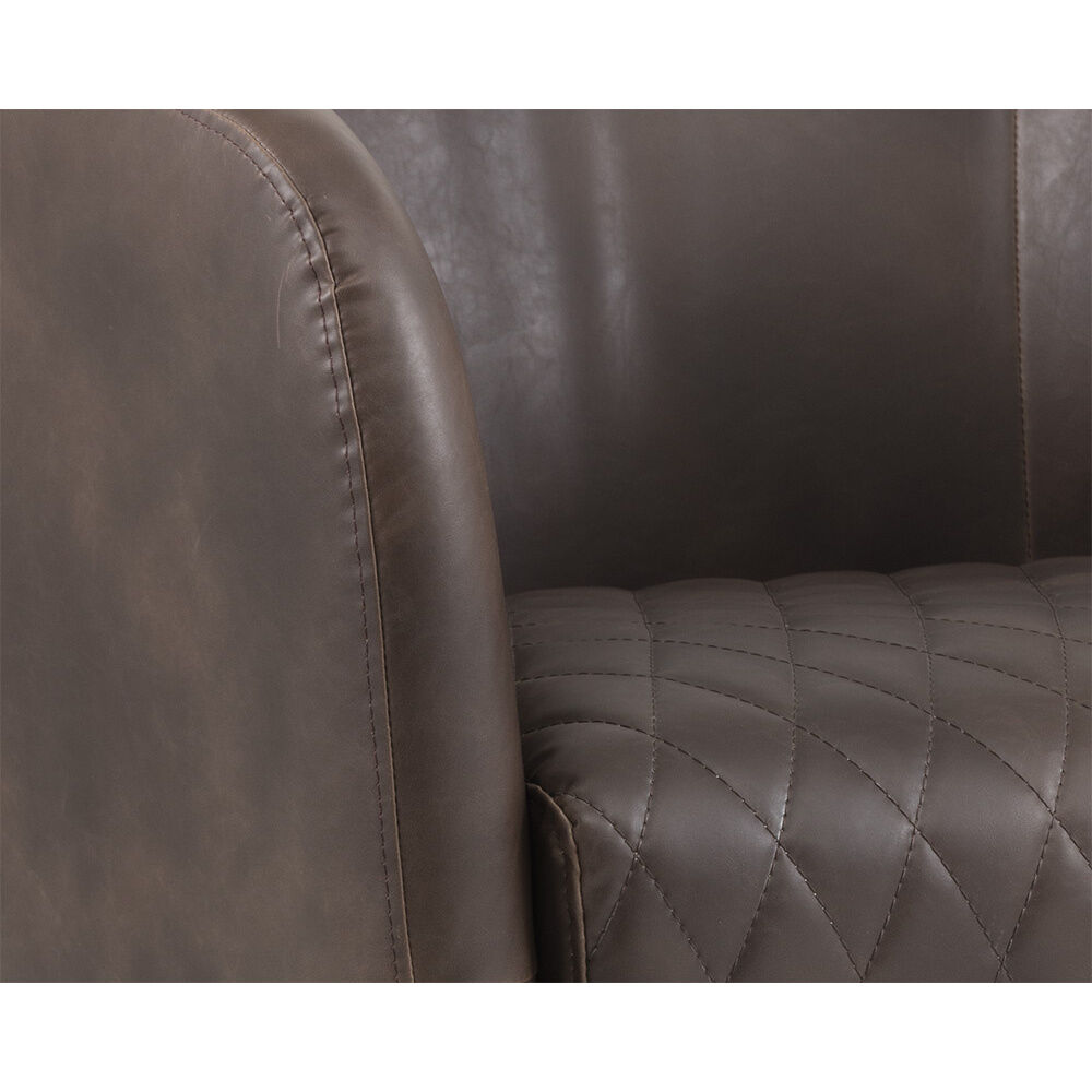 Dax Havana Dark Brown Swivel Lounge Chair, Swivel